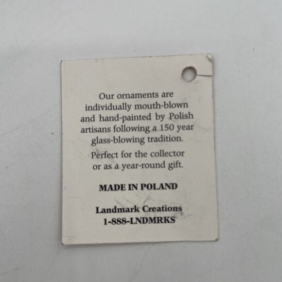 Landmark Creations Santa Monica Pier Glass Ornament California Hand Painted VTG - Picture 10 of 13